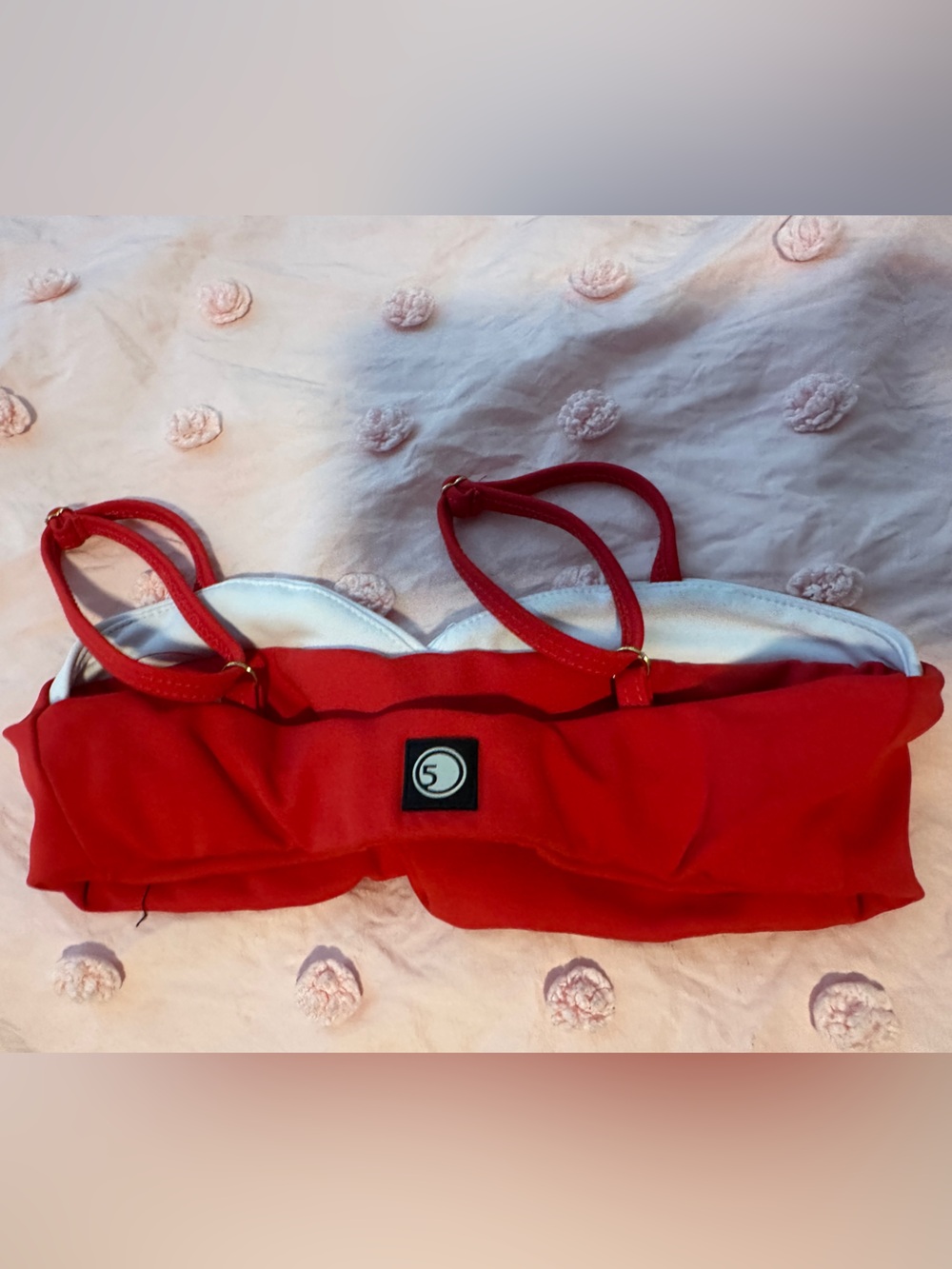 Red and White FIVE dance top